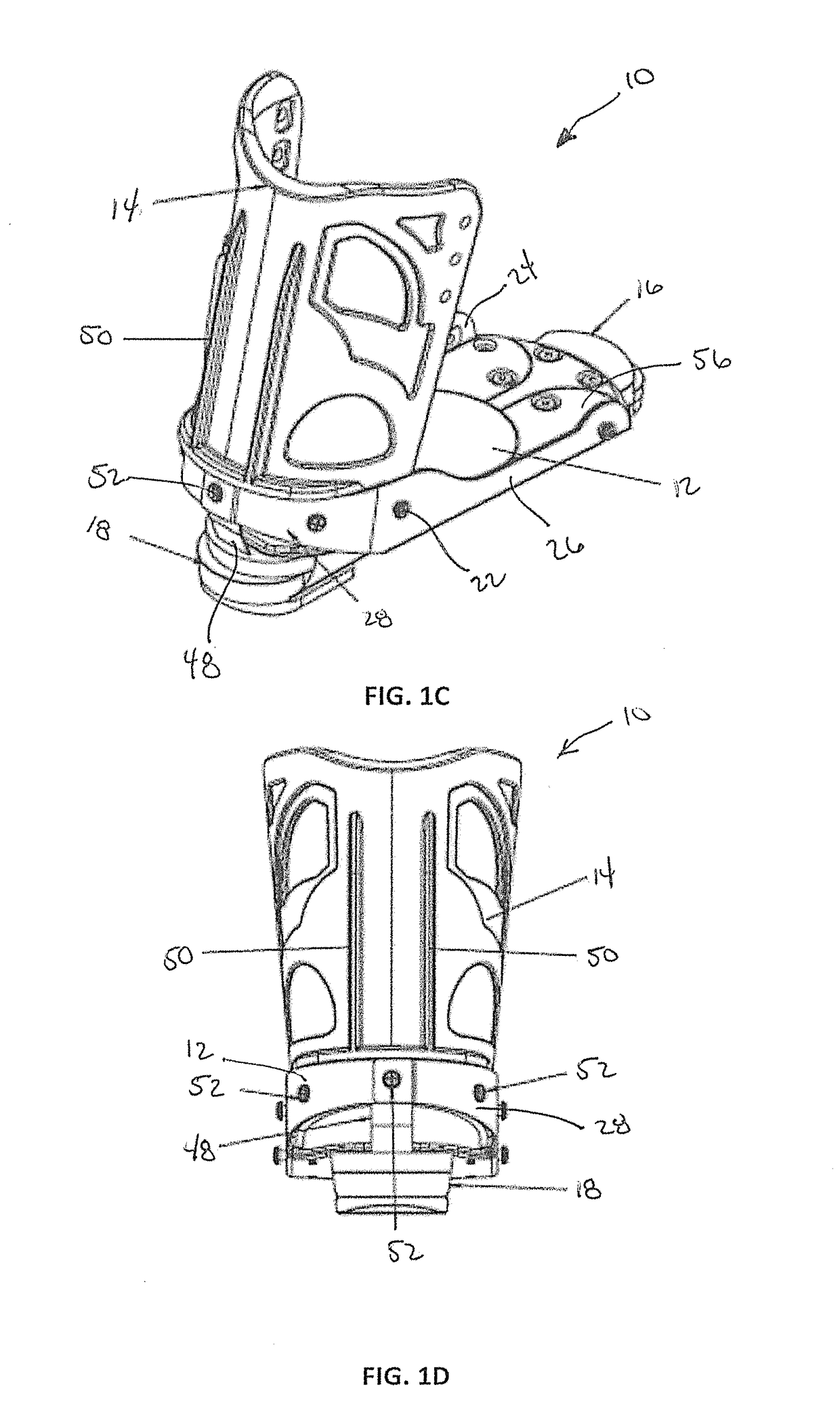 Downhill snow sport boot frame