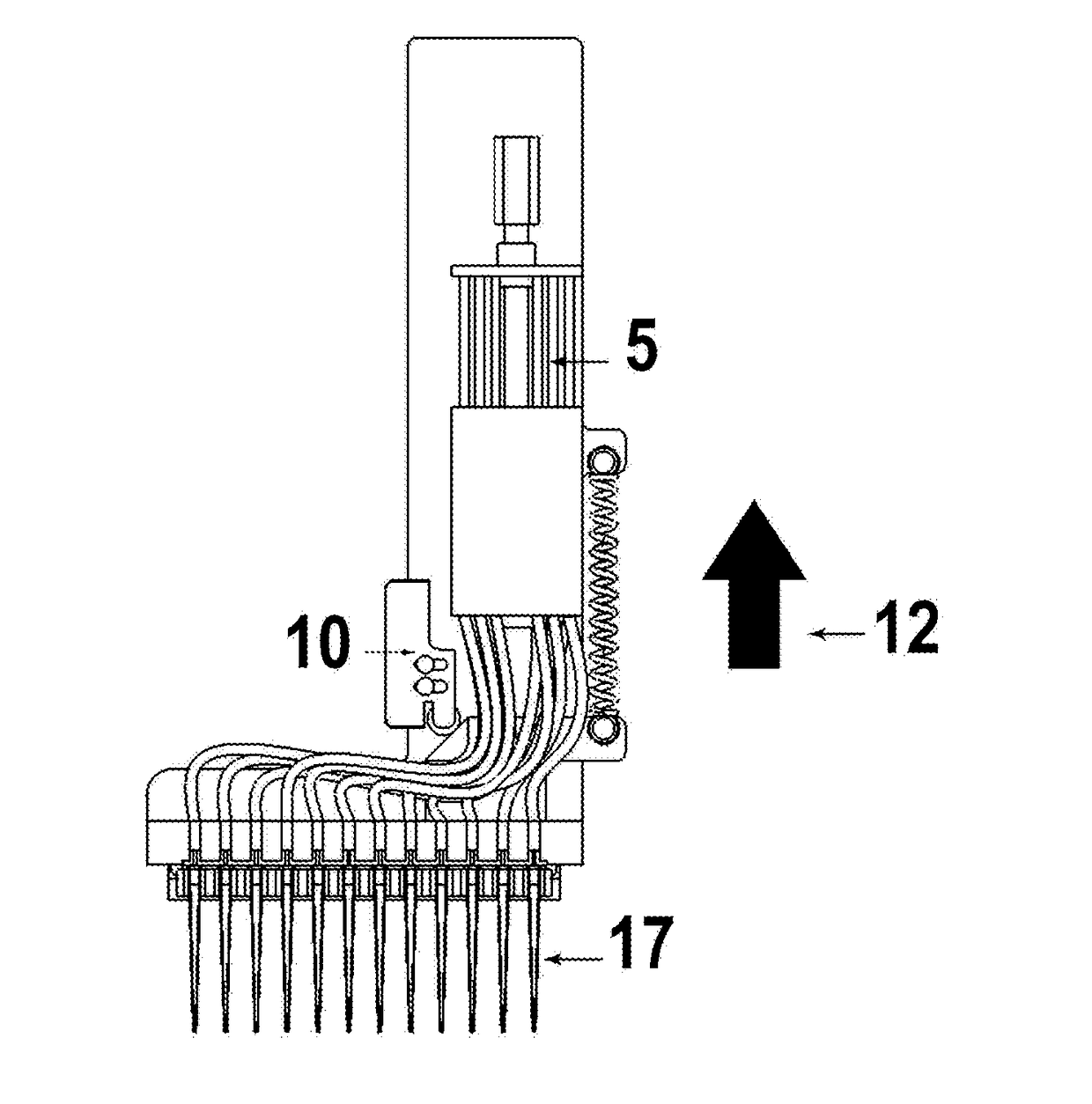 Pipette Tip Loading and Unloading Mechanism for Single Row Multichannel Pipettors