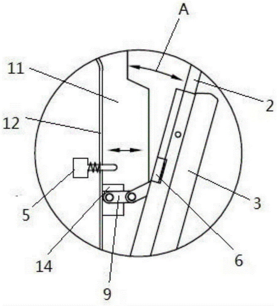 Tipping-bucket type charging device for flat panel detector on machine body of mobile X-ray machine