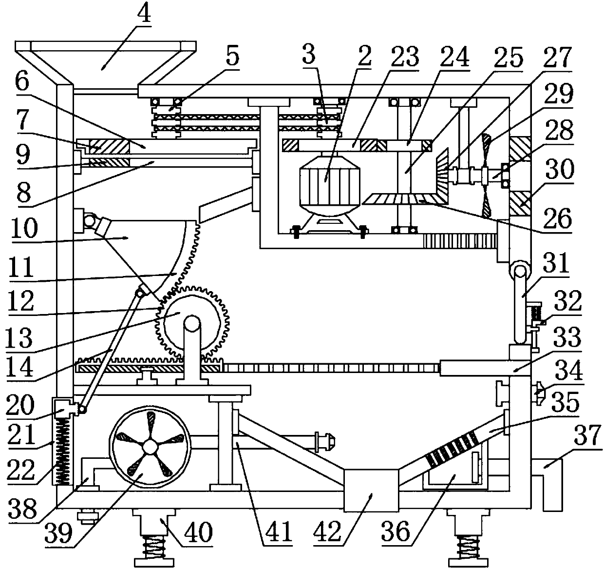 Agricultural soybean screening device