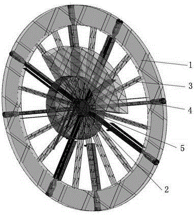 Water wheel type reinforcing treatment device used for improving water quality