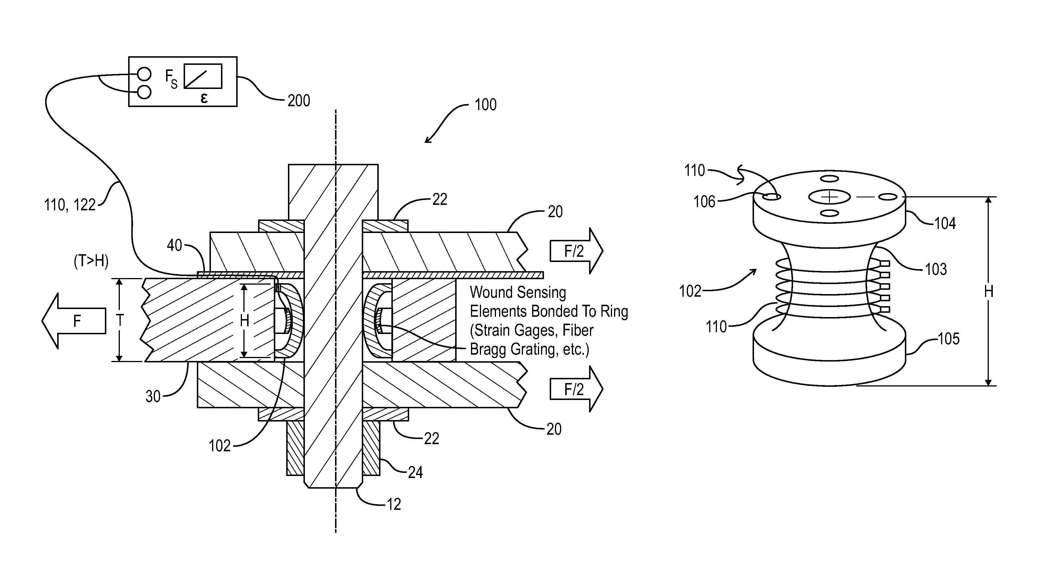 Bolt shear force sensor