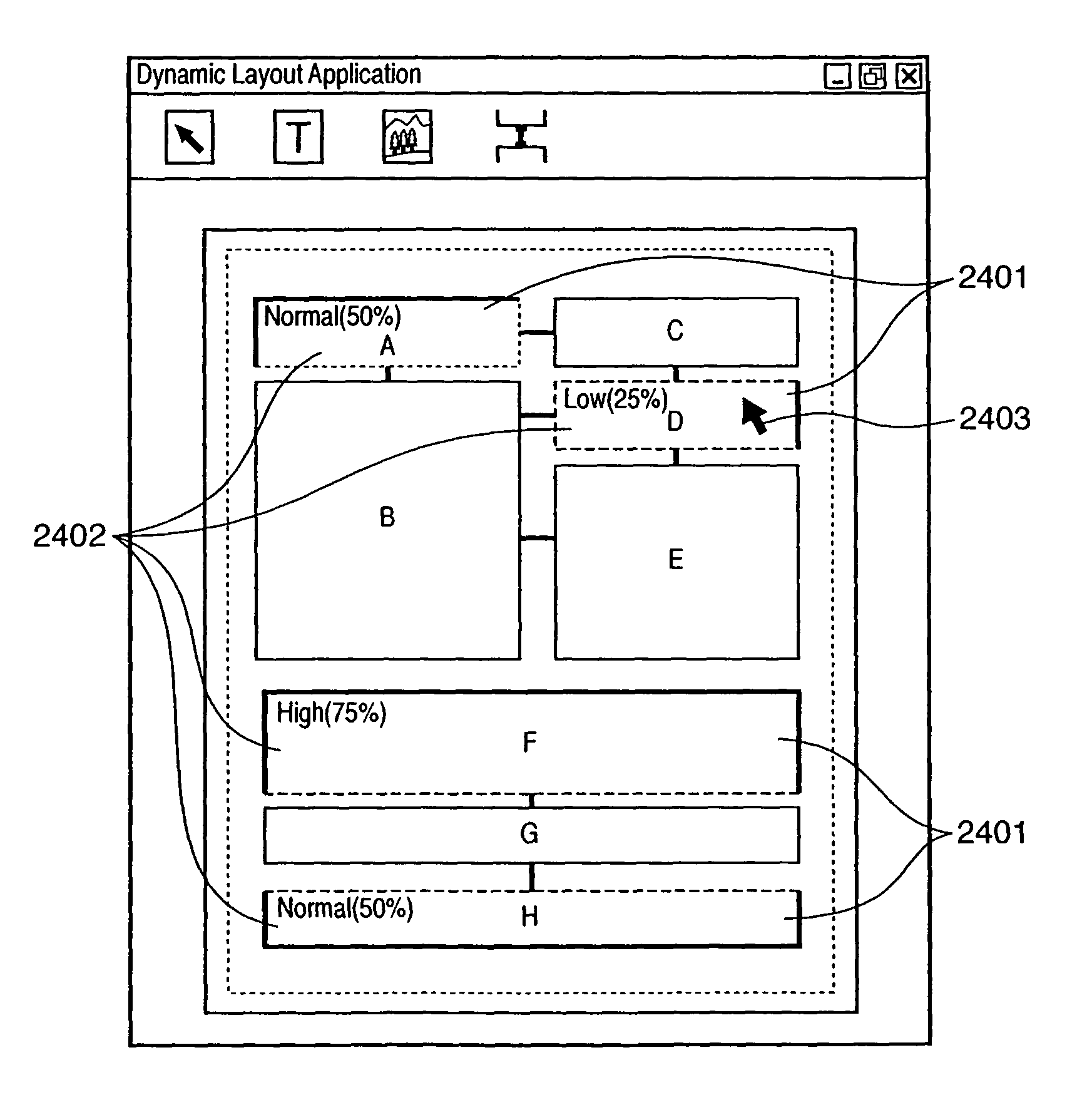 Layout processing using a template having data areas and contents data to be inserted into each data area