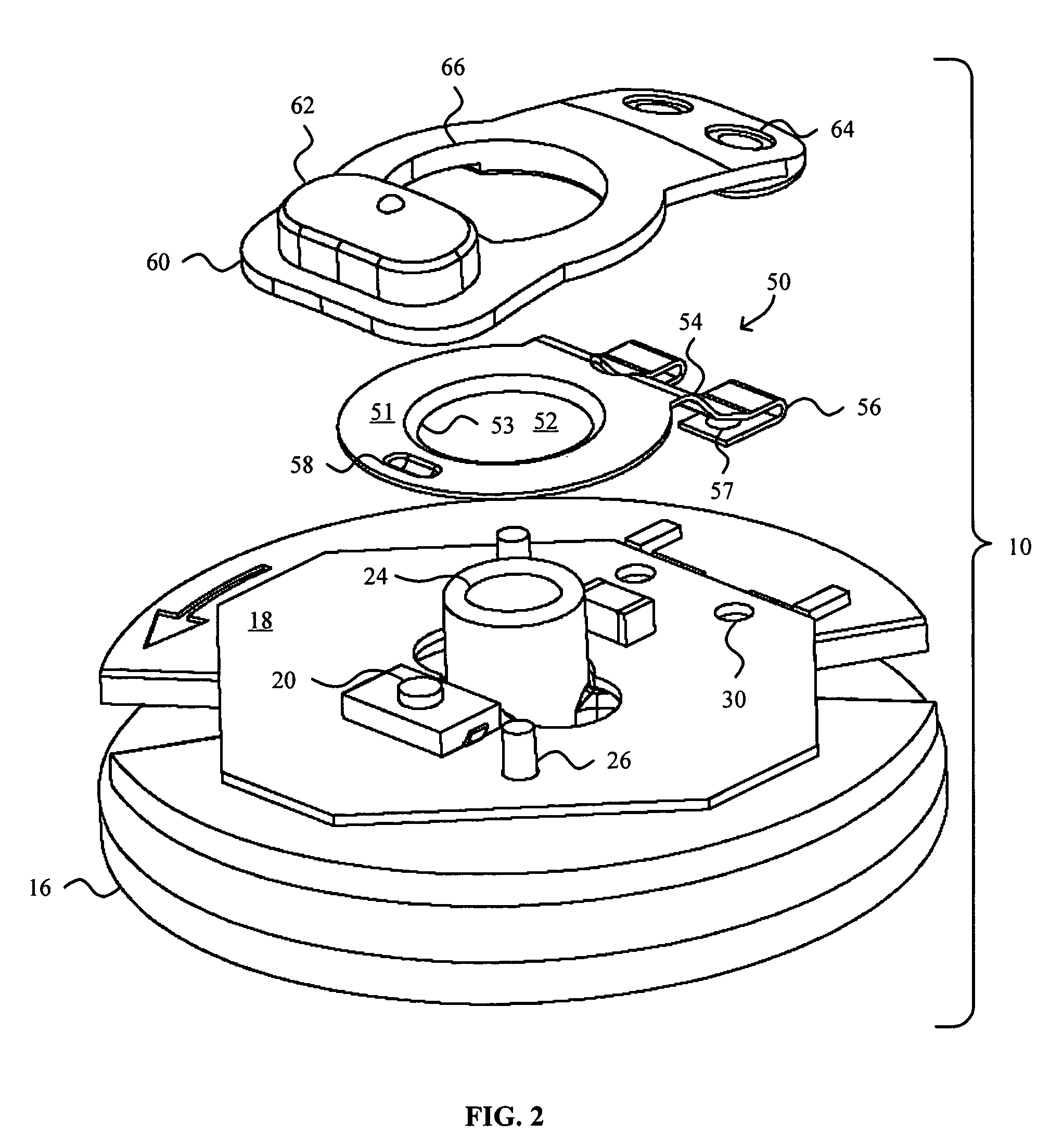 Cable winding device with clocked keycap and revolving electrical switch