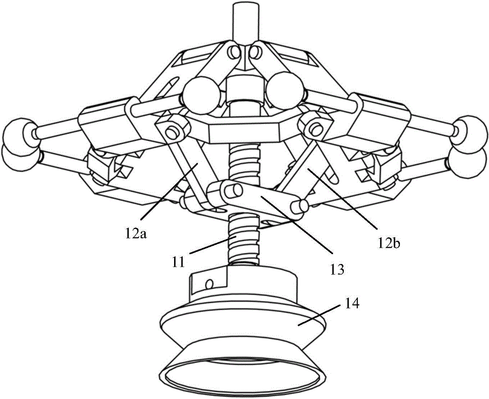 Four-branch three-level one-rotation high-speed parallel manipulator