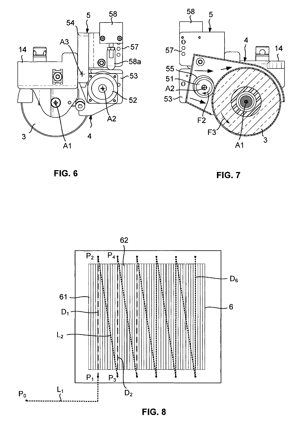 Fiber application head with a specific application roll