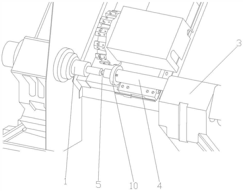 Auxiliary clamping structure for workpiece and numerical control lathe