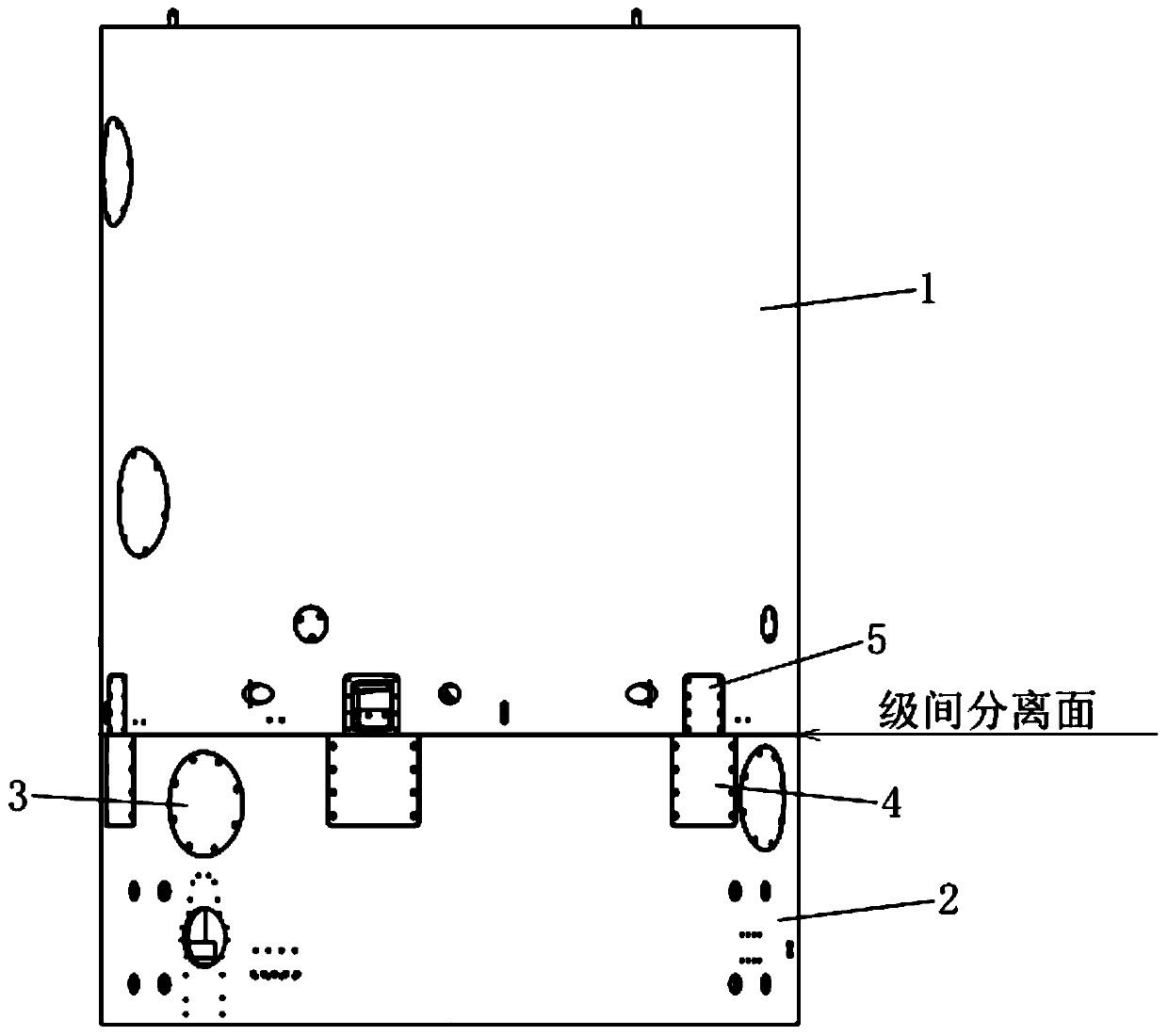 Interstage cold separation structure of carrier rocket