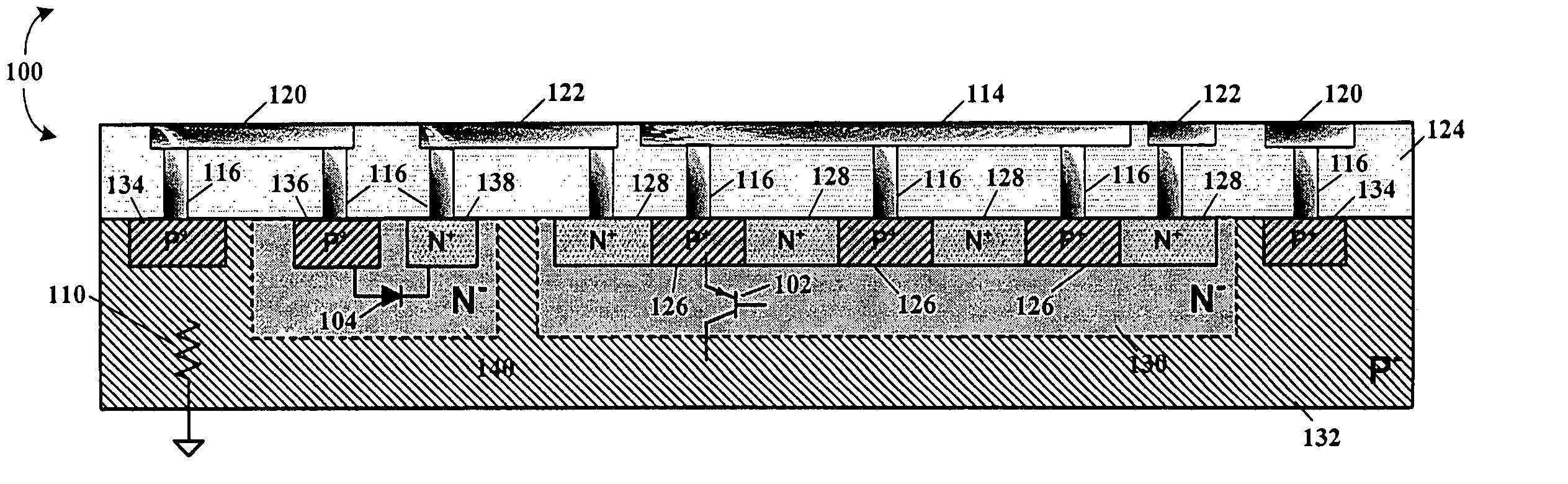 High voltage ESD-protection structure