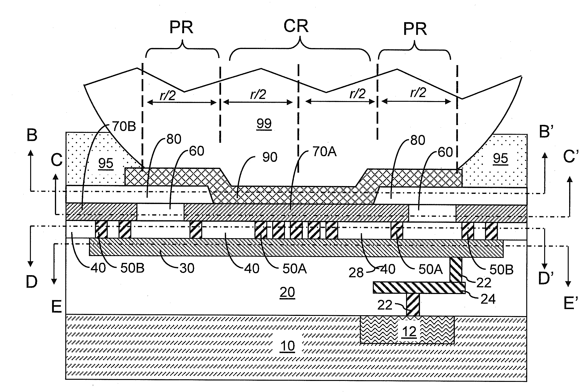 Metal wiring structures for uniform current density in c4 balls