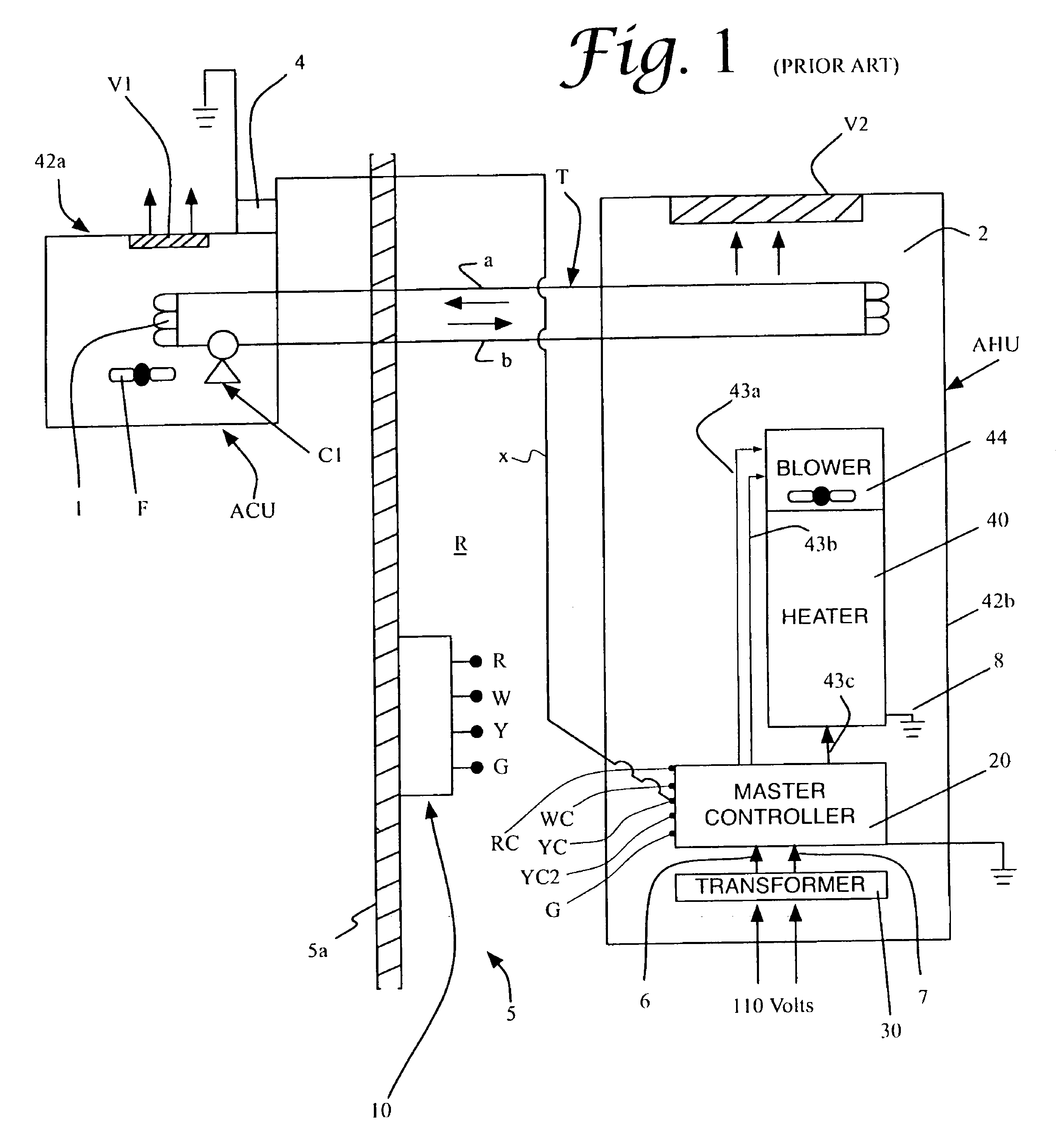 Air conditioning system, control unit and other components used therewith