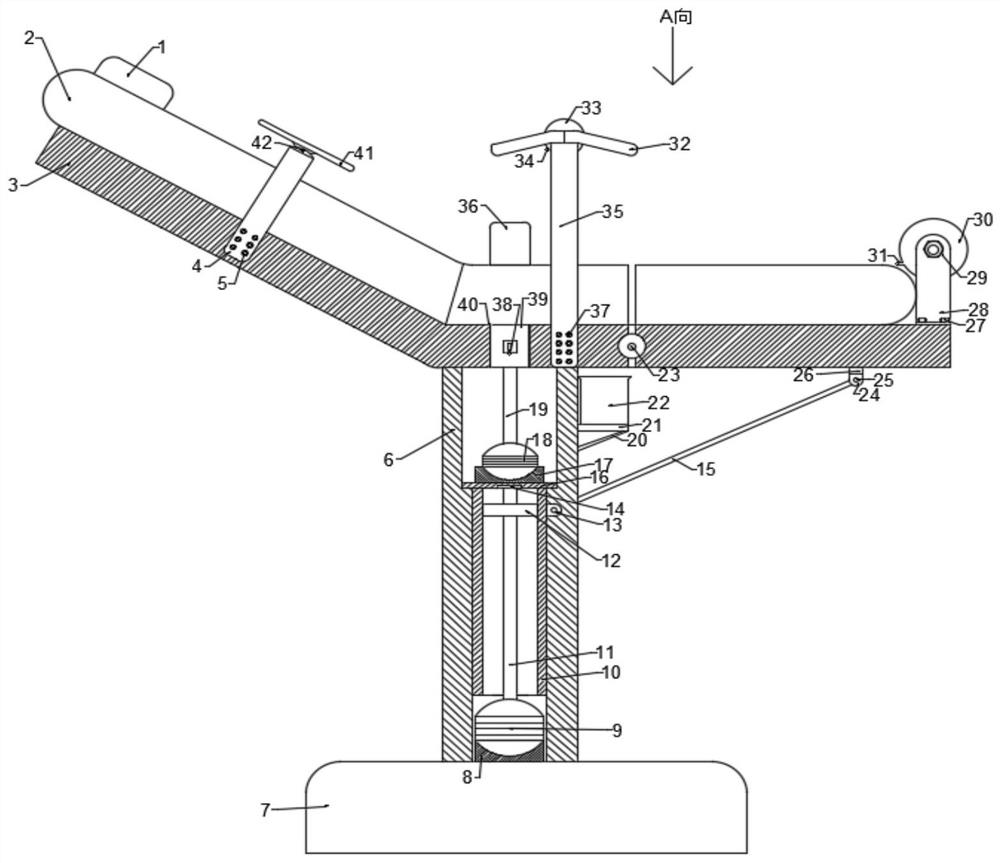 Hip lifting and sterile sheet laying device for gynecological operating bed