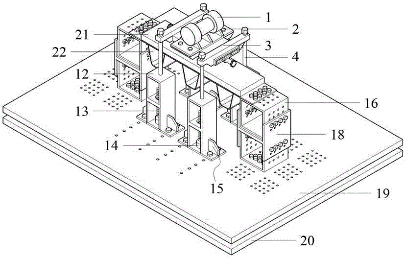 Fatigue test device taking coupling effect of steel bridge decking and pavement layer into consideration