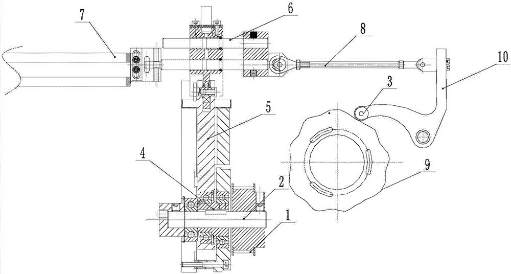 Driving device of weft faller gill of crochet machine