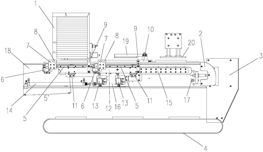 Material clamping type automatic feeding and receiving device