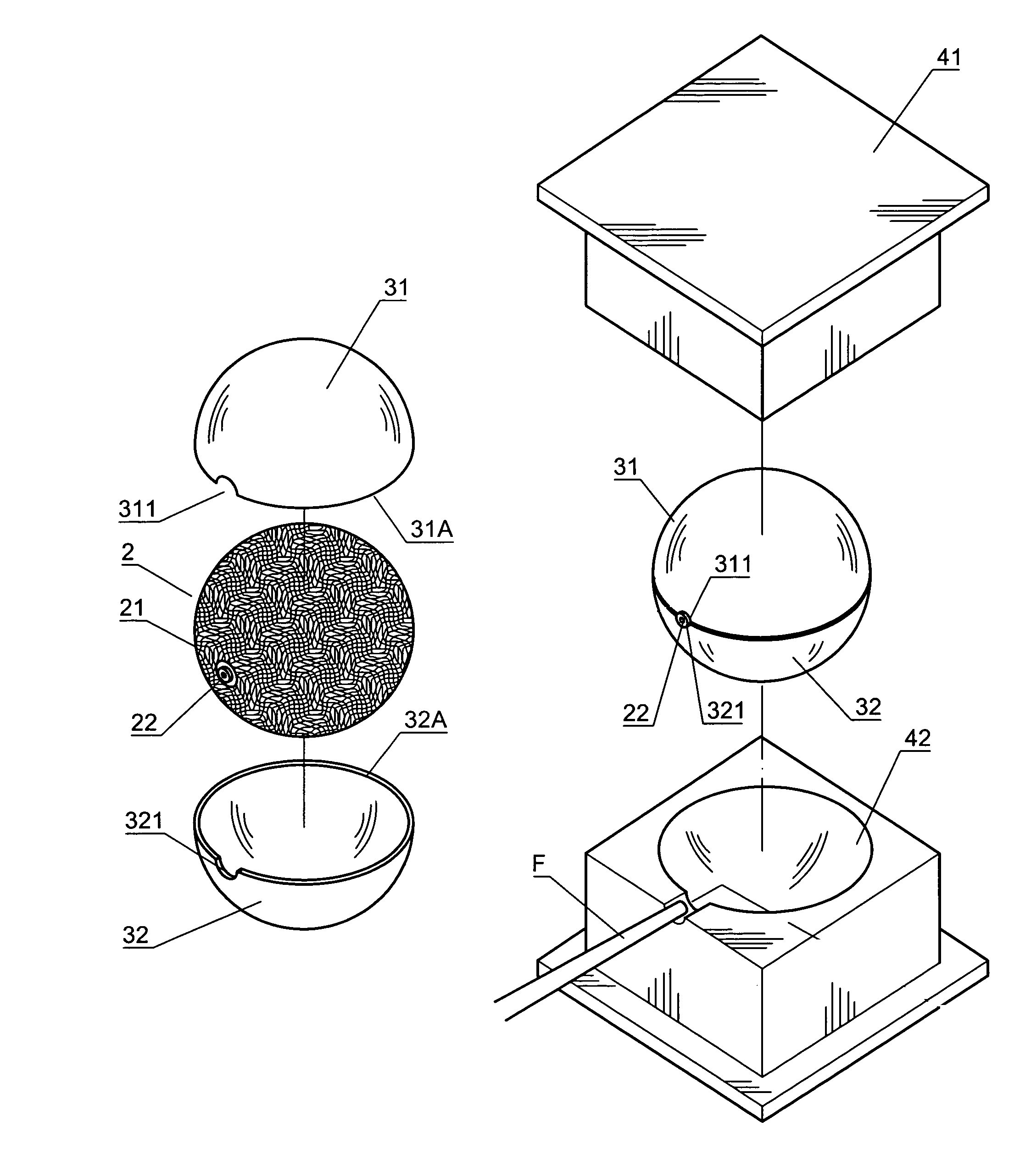 Manufacturing method for seamless manmade leather ball