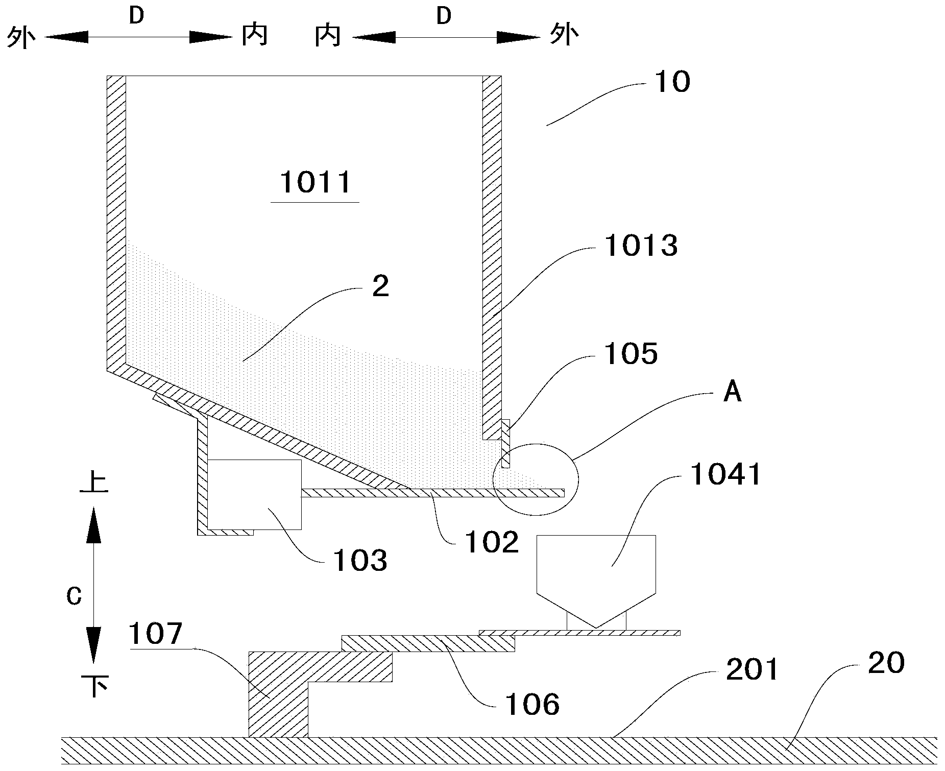 Powder feeding device for three-dimensional printing system and three-dimensional printing system