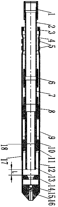 Completion pipe string for shaft bottom replacement and operation method