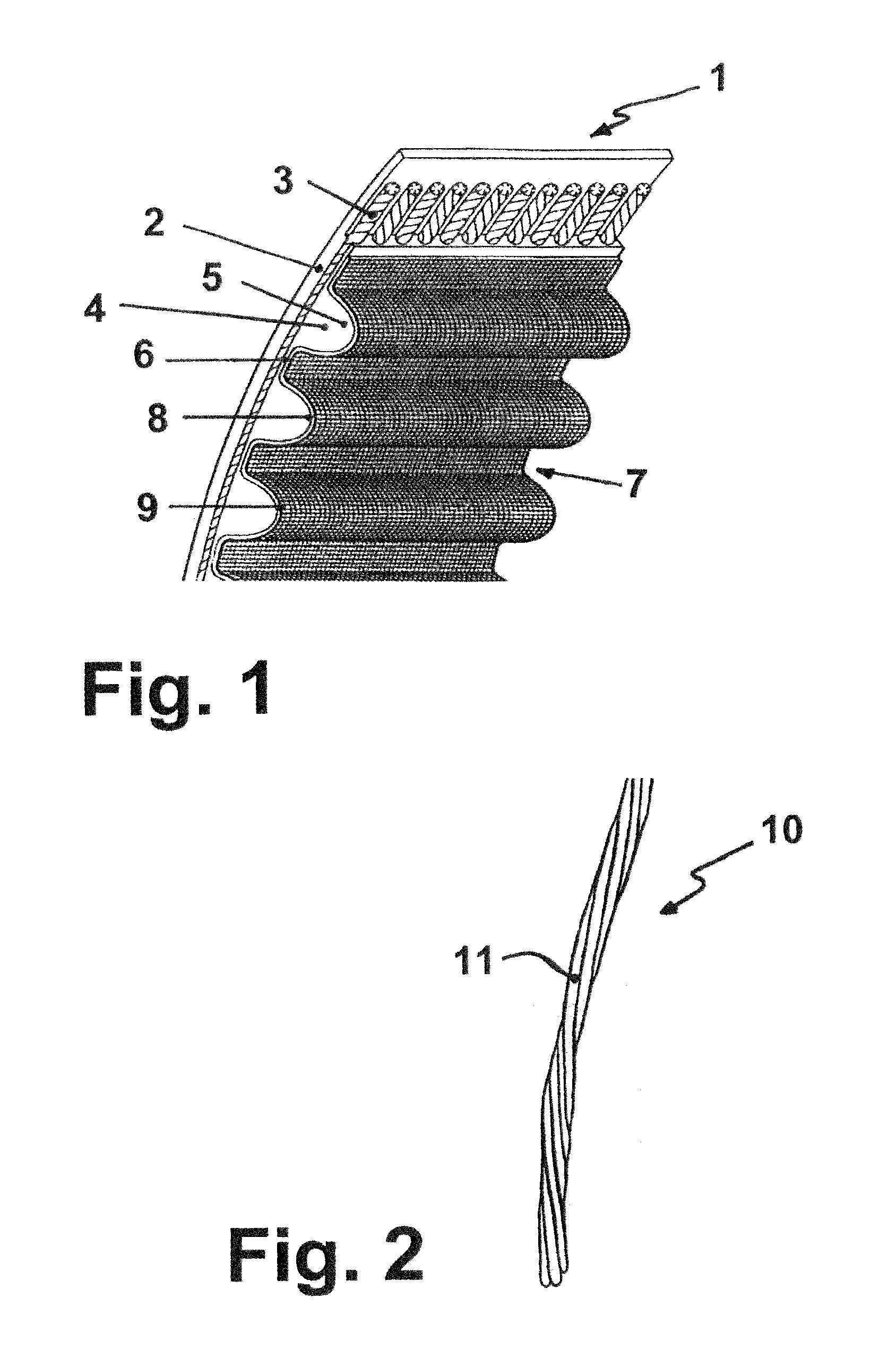 Belt having a tension member, in particular a carbon tension member, which is prepared with a cross-linked polyurethane, and preparation method