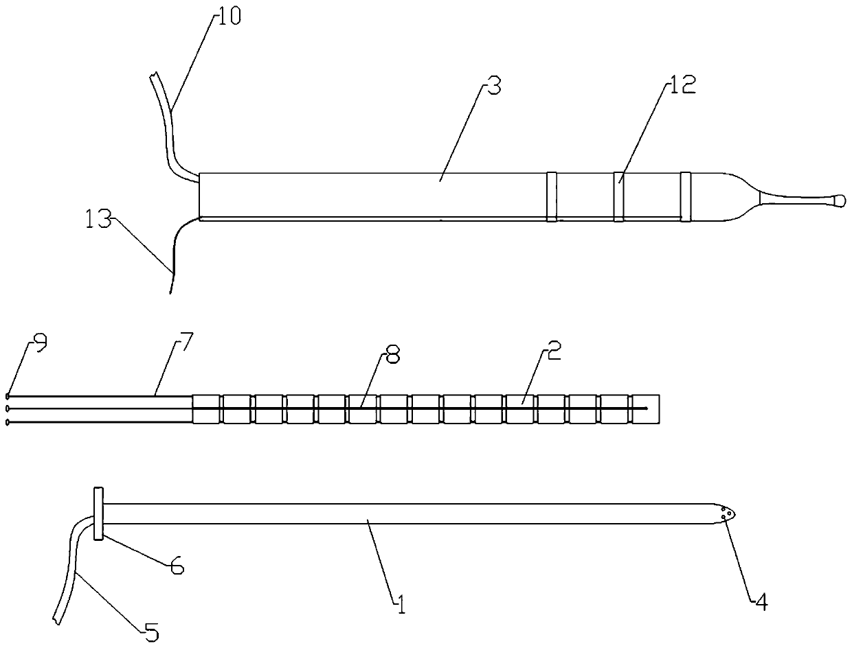 Expandable esophageal deflection device with film for temperature measurement