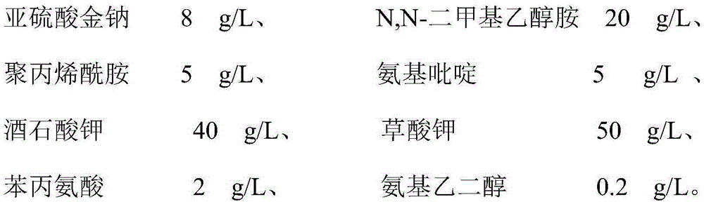 Organic amine system non-cyanide electroplating gold plating bath and method