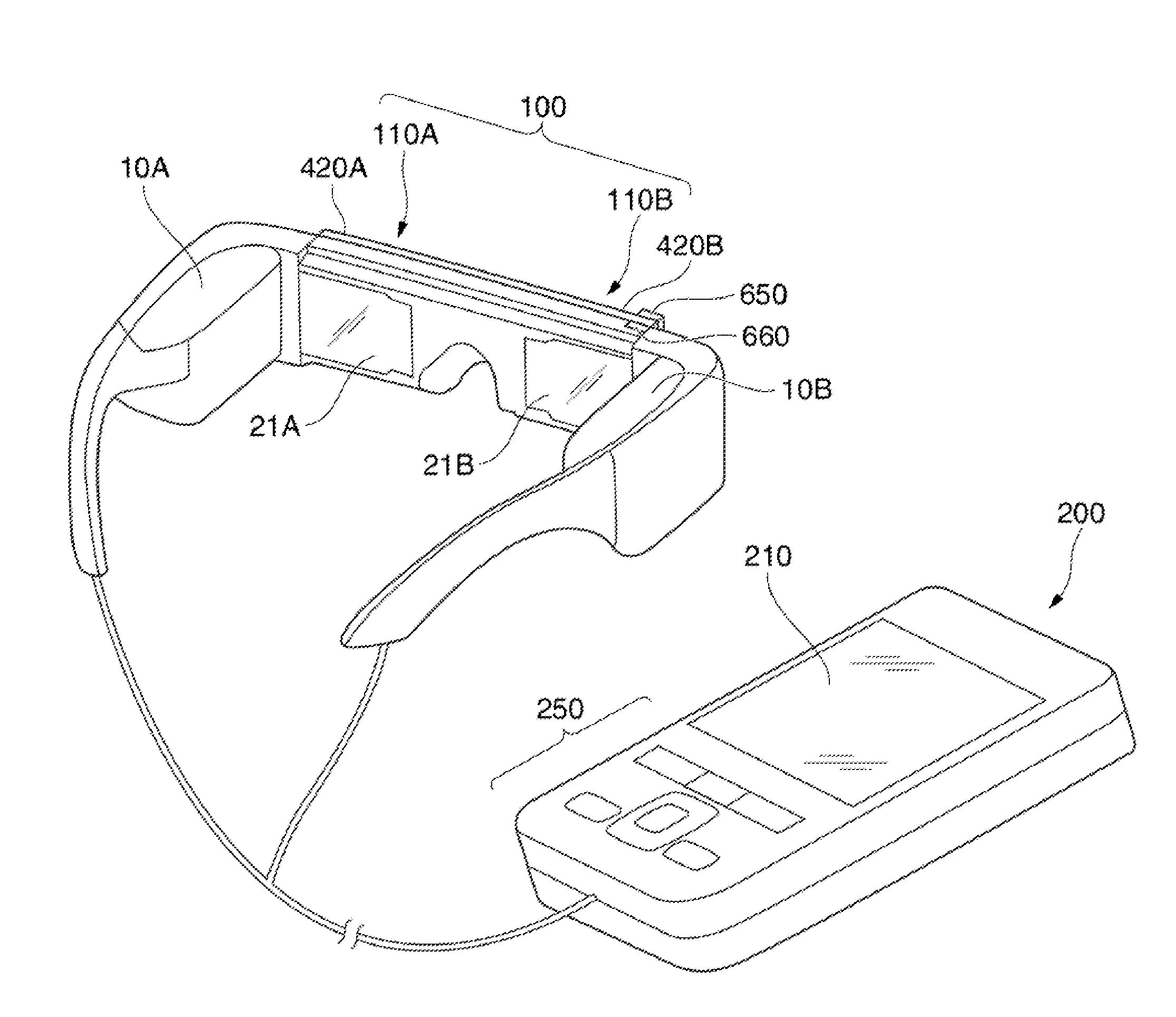 Transmission type display device, display method and display program