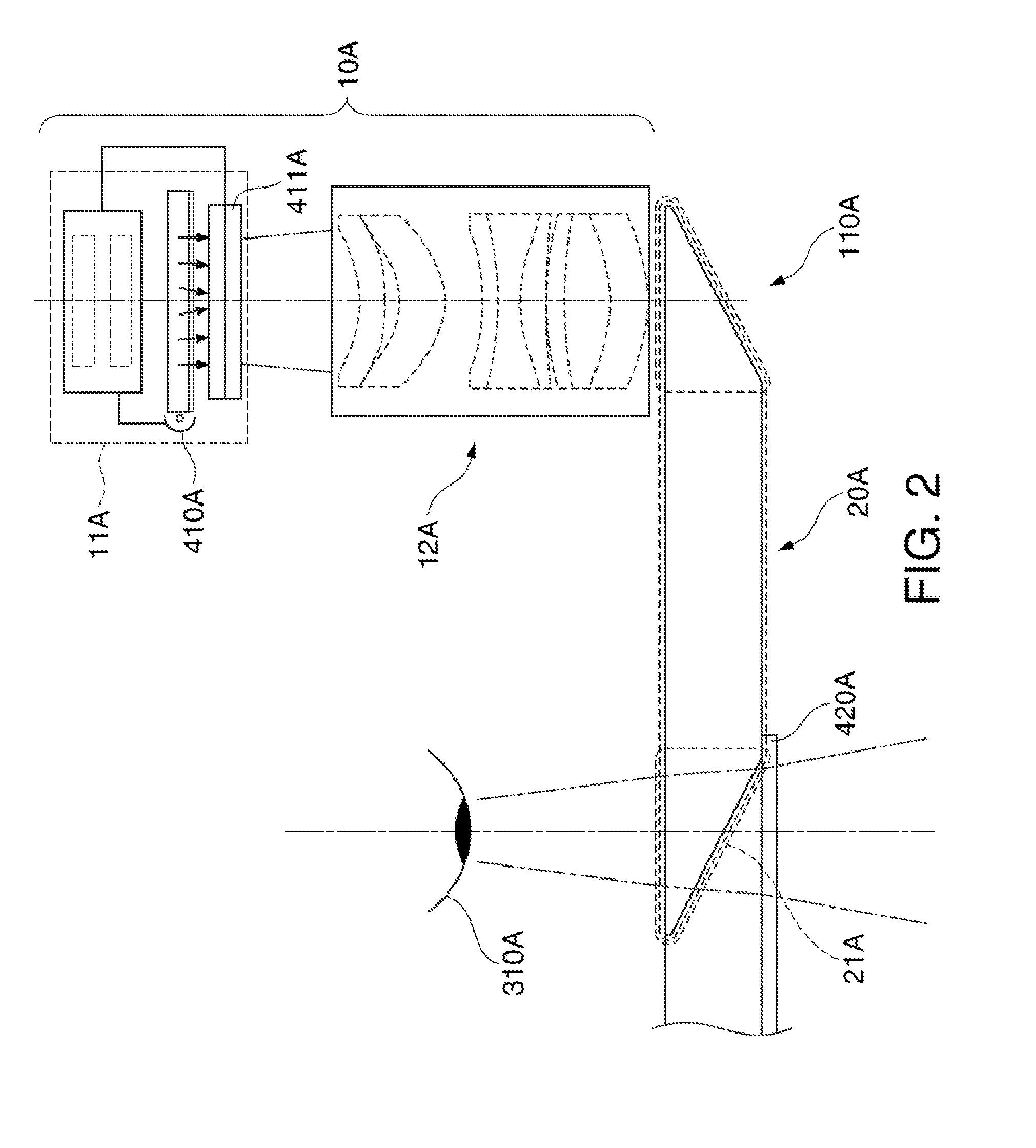 Transmission type display device, display method and display program