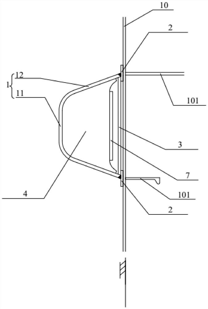 Fender device with buffering material and ship