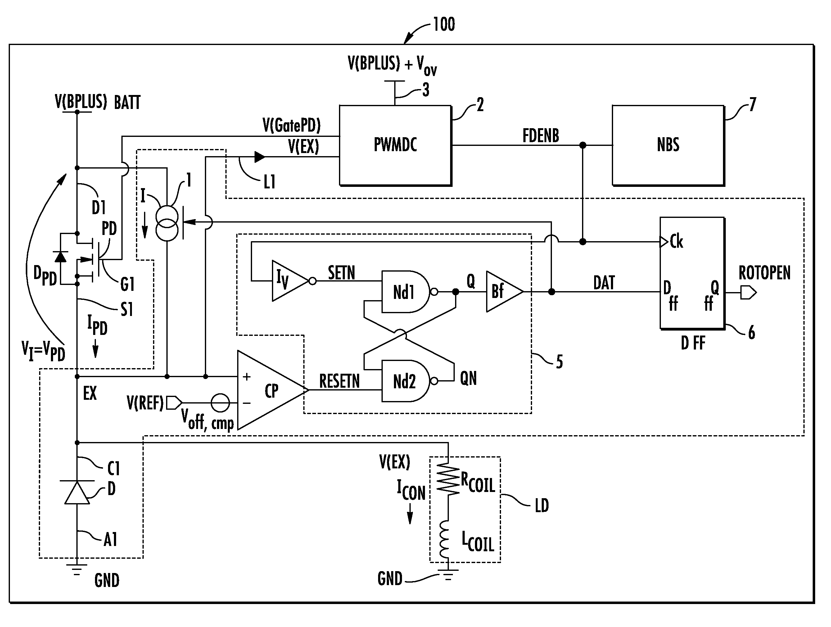 Driving circuit for an electric load and electric system comprising the circuit