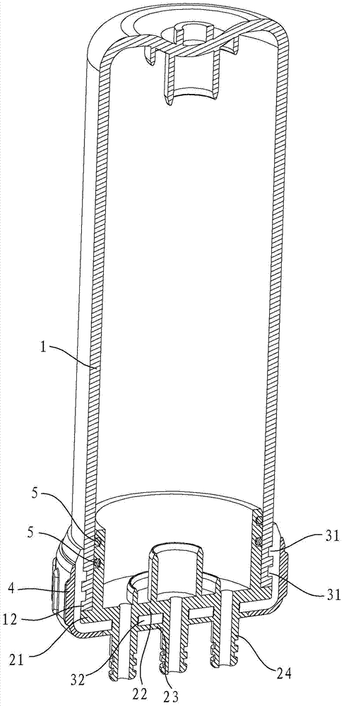 Novel rapid connection type detachable filter flask installation component