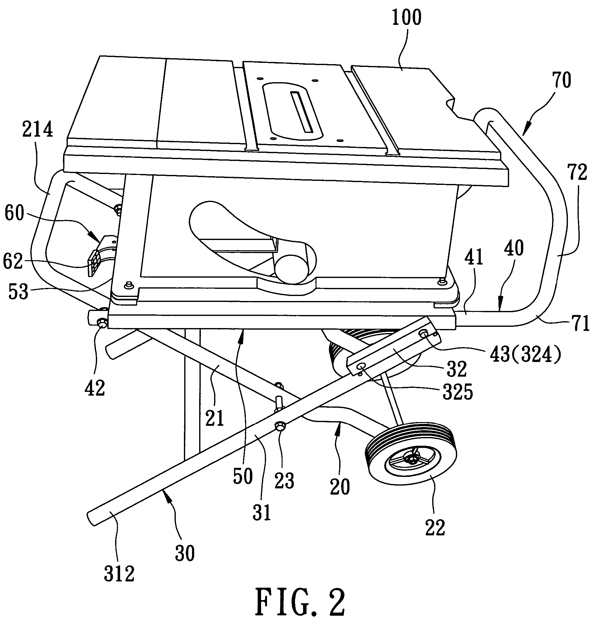 Foldable frame assembly for suspending a machine above a ground surface