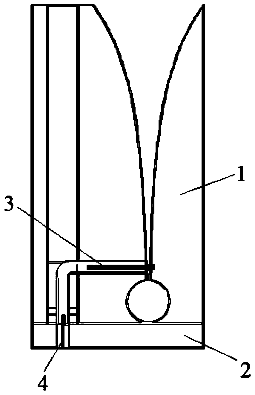 Dual polarized metal gradient slot antenna of L-shaped connector, array antenna and method