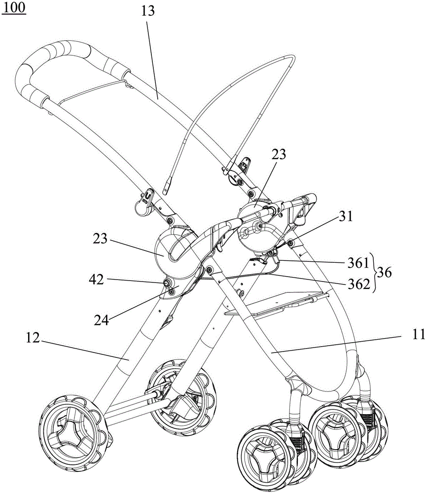 Secondary locking mechanism and retractable frame