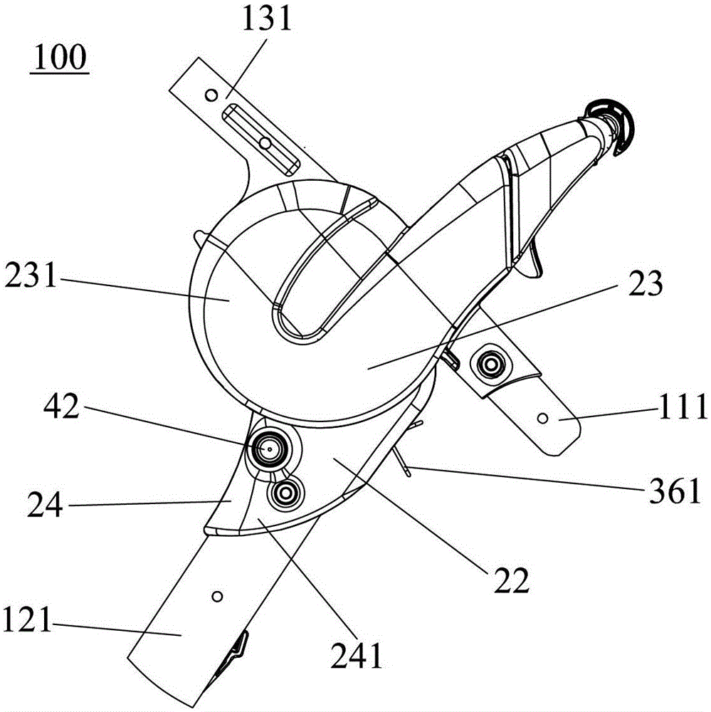 Secondary locking mechanism and retractable frame