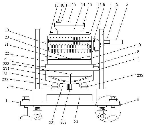 Uniform mixing device for vinyl acetate-acrylic latex paint production