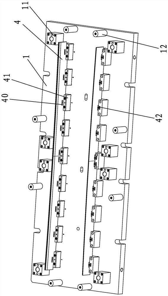 Hot-press forming die for panel of large cabinet air conditioner