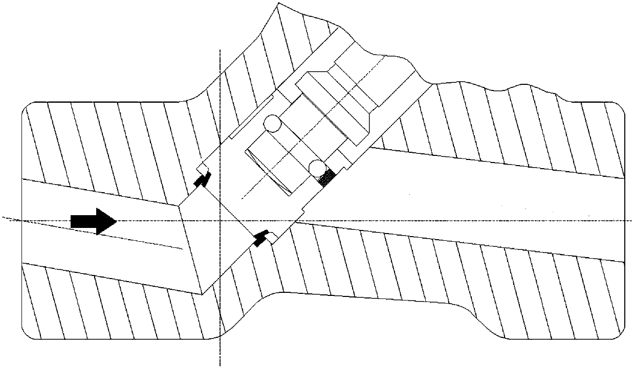 High-pressure-difference stop valve with V-shaped grooves formed in outer circle of lengthened valve clack