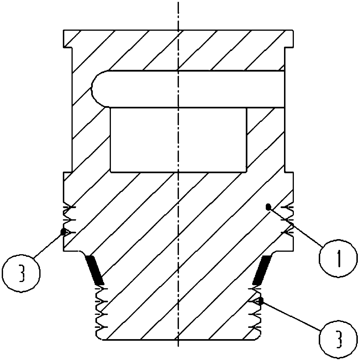 High-pressure-difference stop valve with V-shaped grooves formed in outer circle of lengthened valve clack