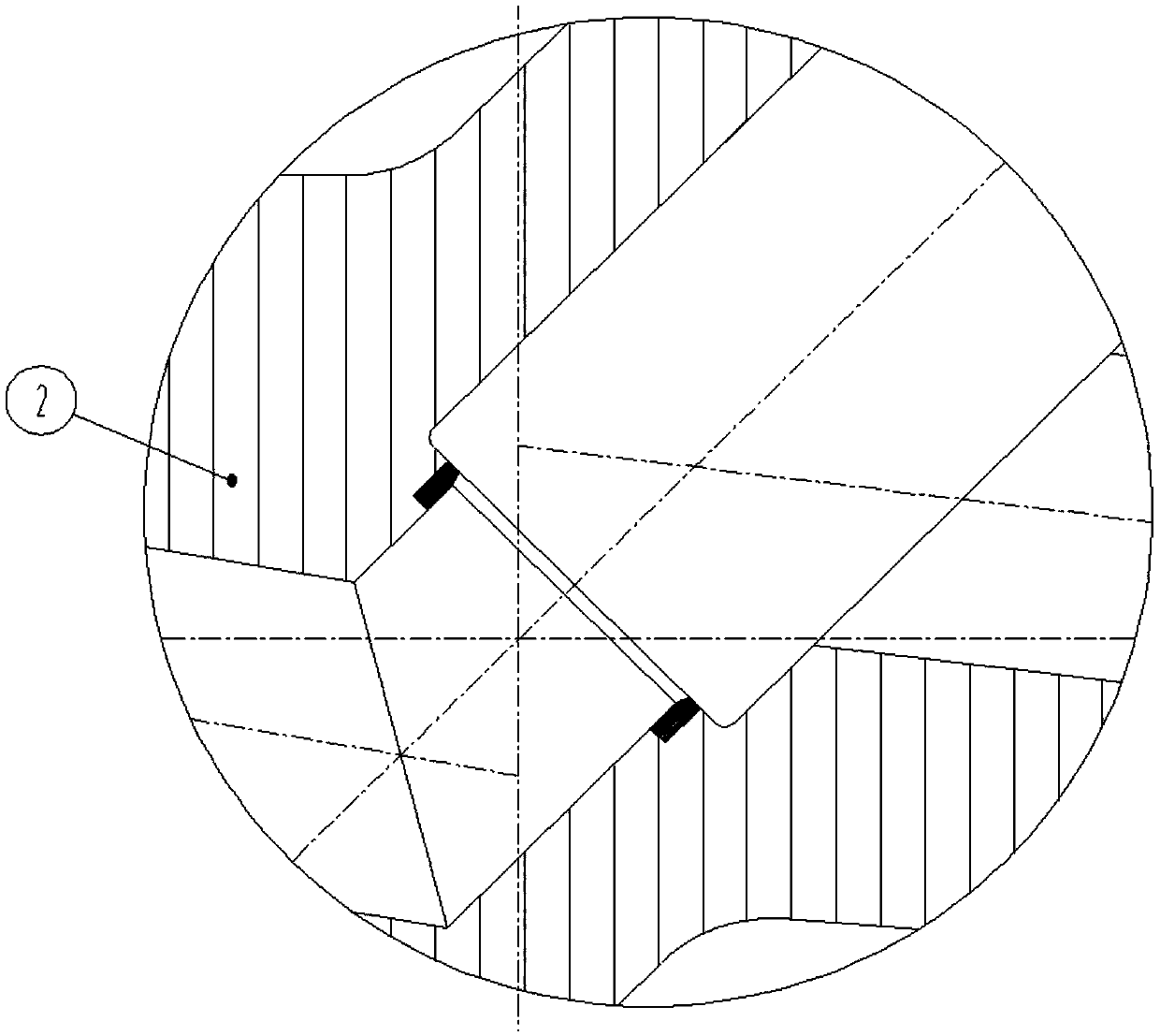 High-pressure-difference stop valve with V-shaped grooves formed in outer circle of lengthened valve clack