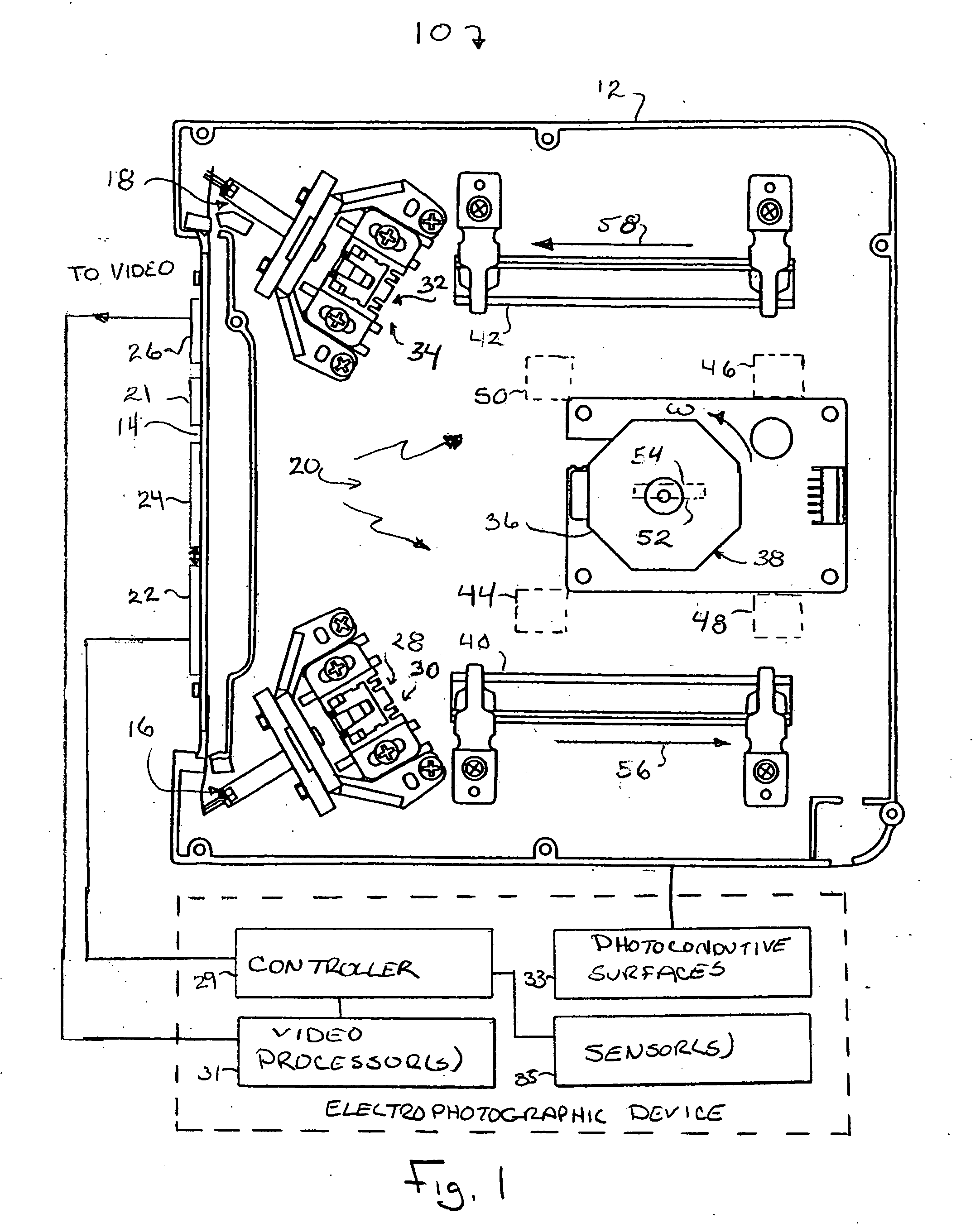 Memory device on optical scanner and apparatus and method for storing characterizing information on the memory device