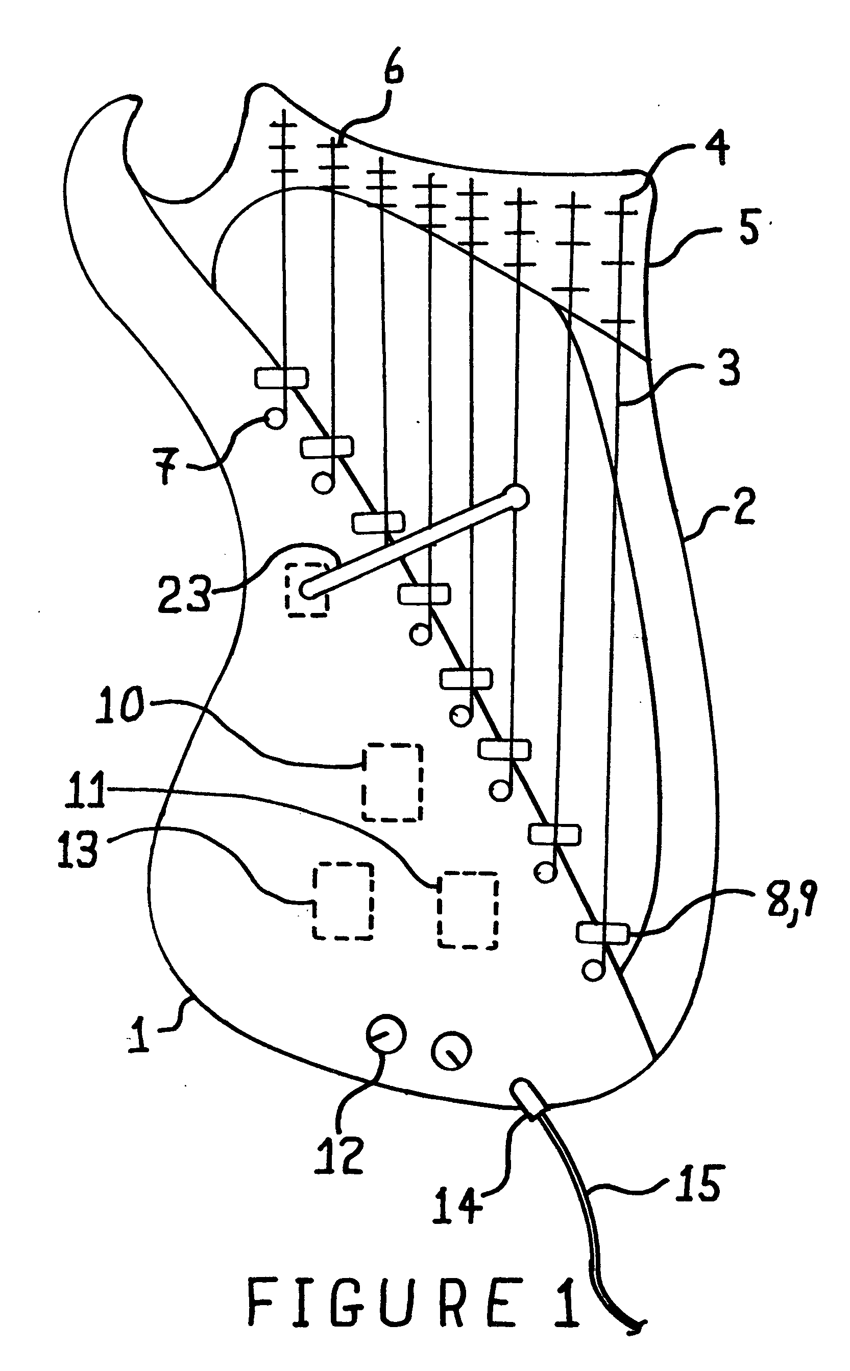 Stringed musical instrument derived from harps