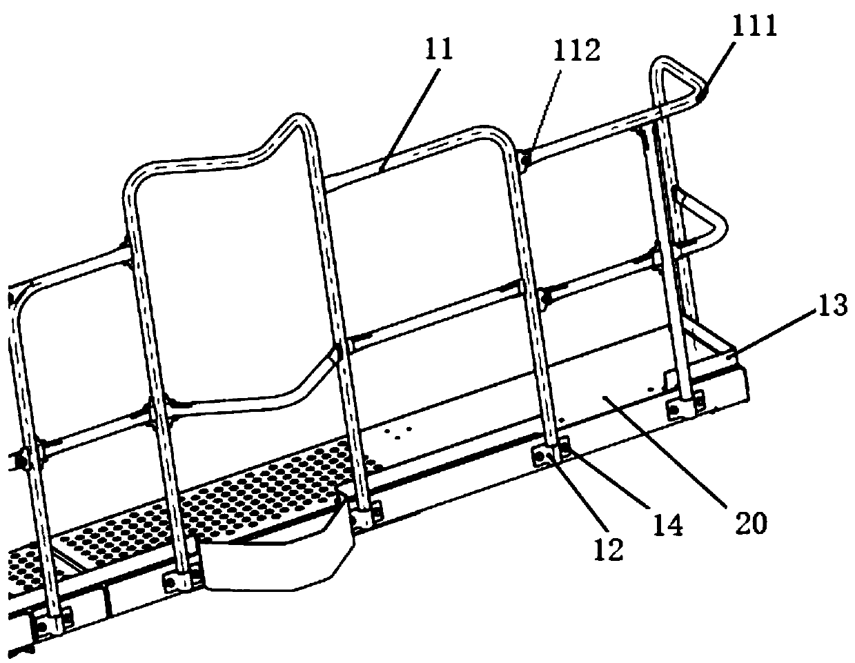 Flexible guardrail of mining dump truck