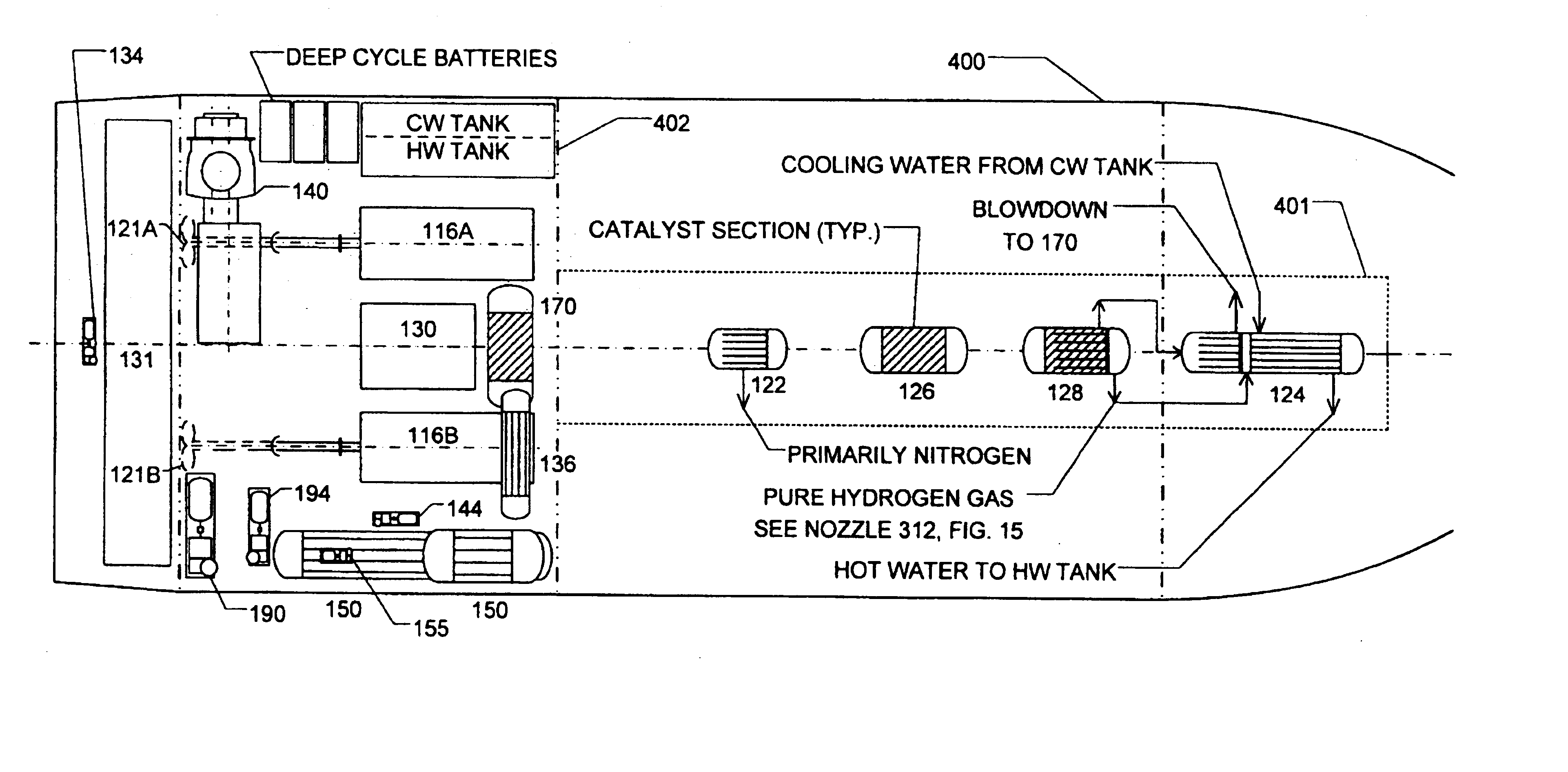 Fuel cell system with integrated fuel processor