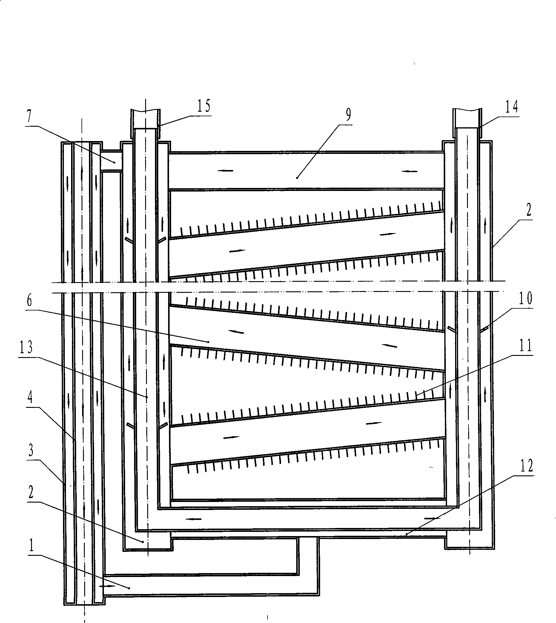 Gravity type hot pipe trapezoid combined warming heat radiator