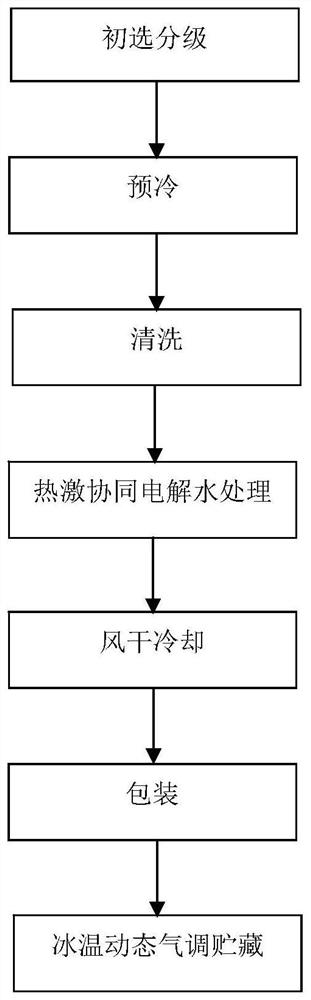 A dynamic controlled atmosphere storage method based on heat shock and electrolytic water treatment to delay softening and dehydration of fresh jujube