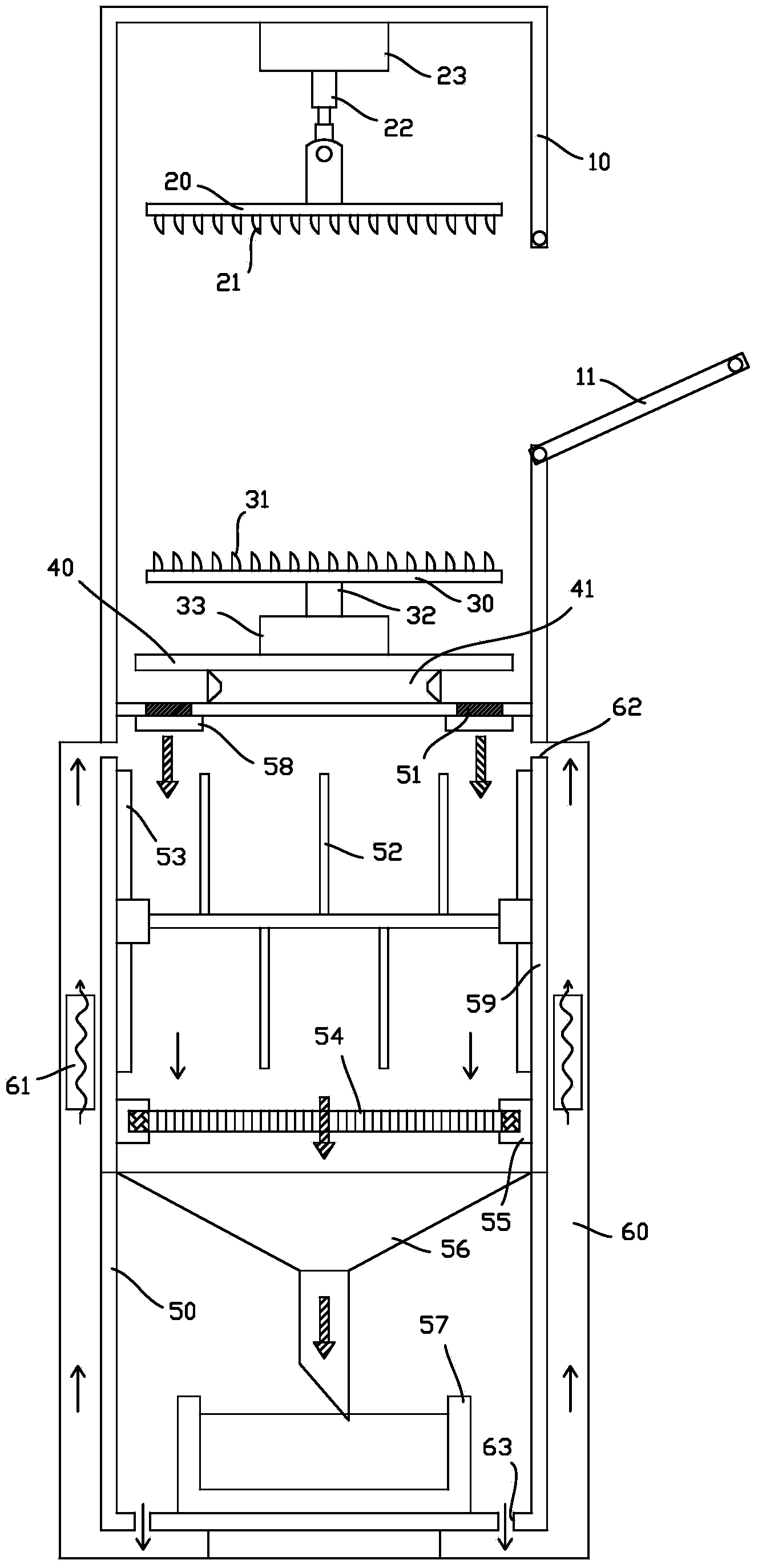 Waste and old mixed plastic recovery and separation device and method