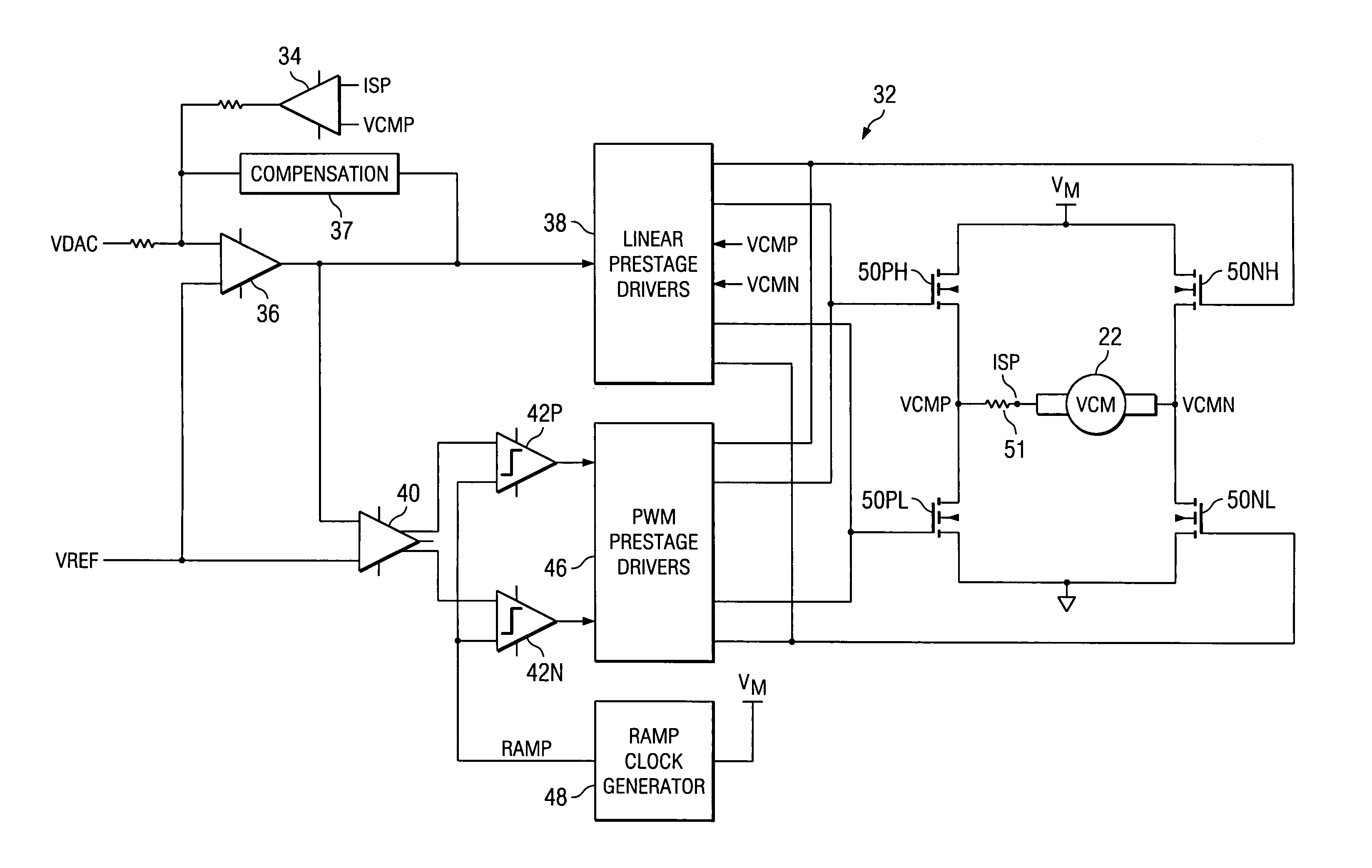 Rejection of power supply variations for gain error cancellation in pulse-width-modulated motor controllers