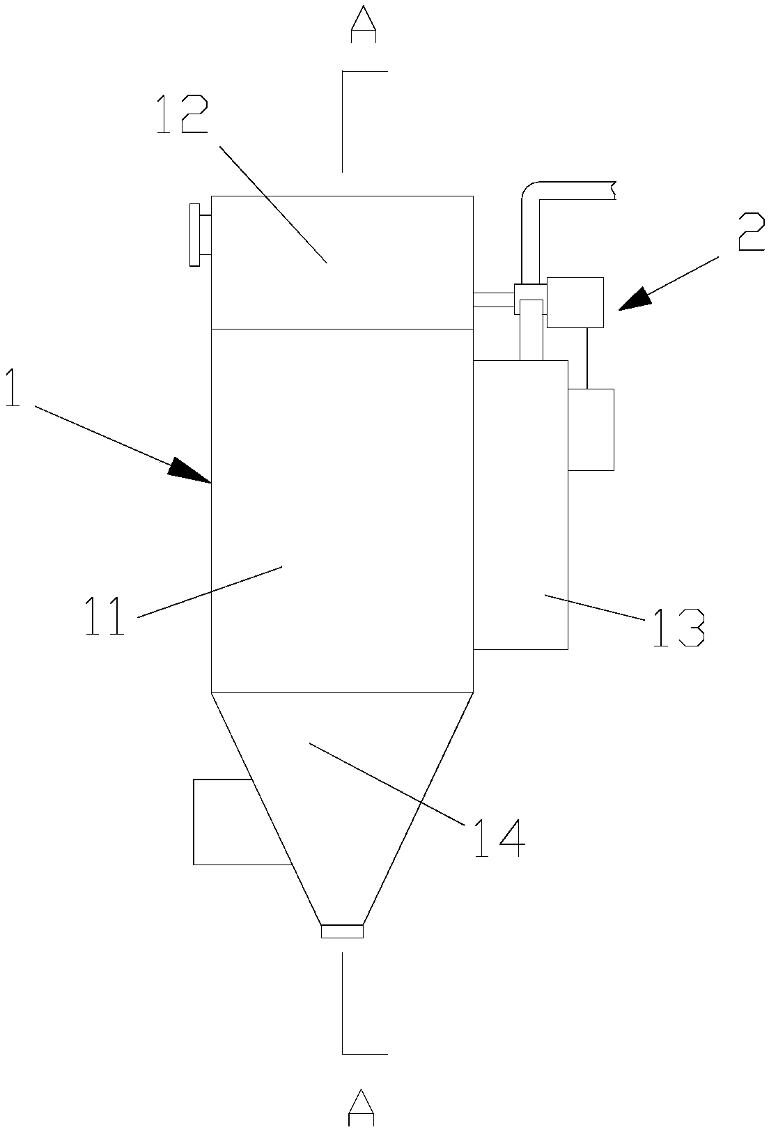 Air box type pulse dedusting device