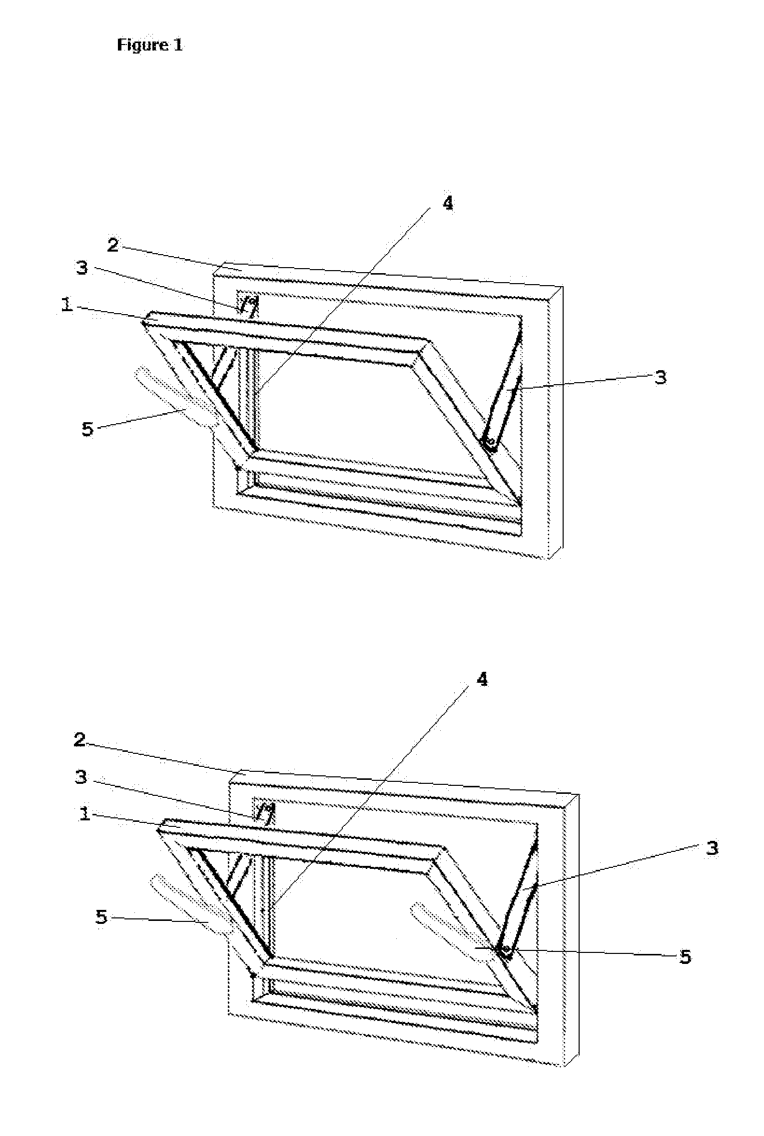 Open top hopper window and frame