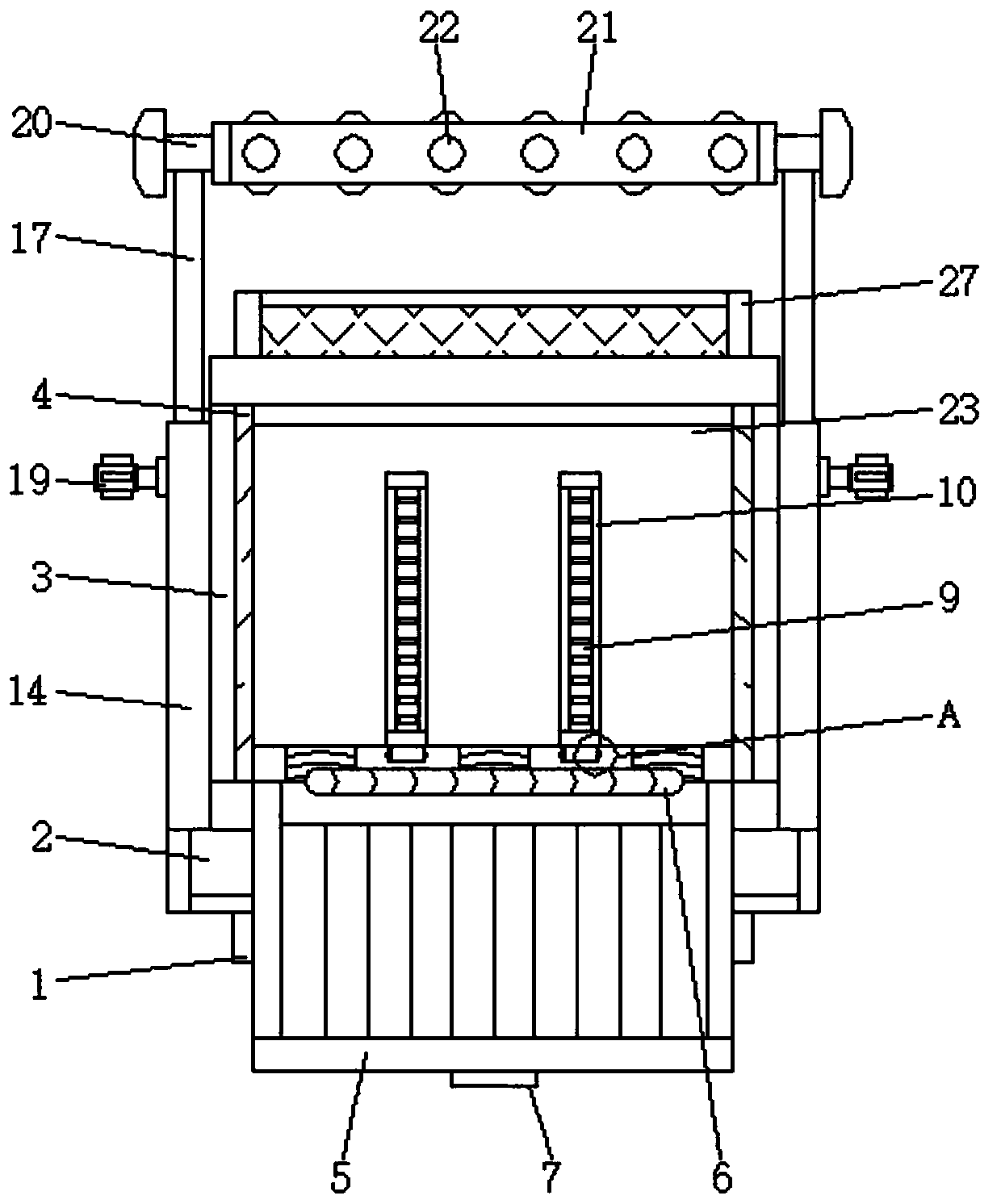 Transportation packaging box with protection structure based on logistics supply